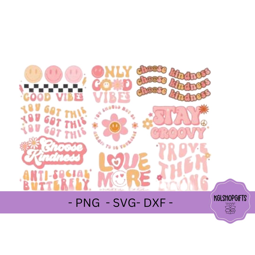 Retro Inspirational Svg Bundle Graphic - Etsy