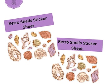 Sea Shells Sticker | Die Cut Sticker Sheet | 4x7 Inch Sticker Sheet | High Quality Vinyl Stickers | Laptop, Water Bottle, Planner Stickers