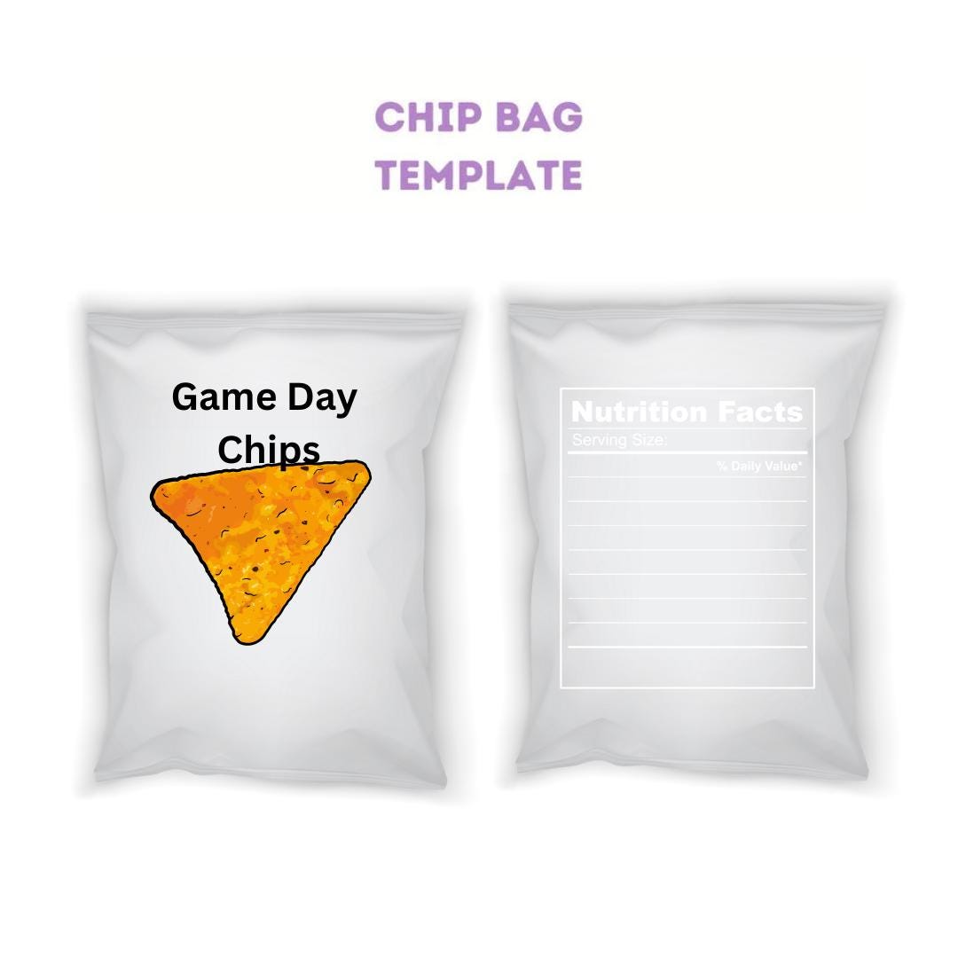 Chip Bag Template SVG - Etsy