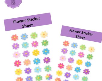 Flower Stickers | Die Cut Sticker Sheet | 4x7 Inch Sticker Sheet | High Quality Vinyl Stickers | Laptop, Water Bottle, Planner Stickers