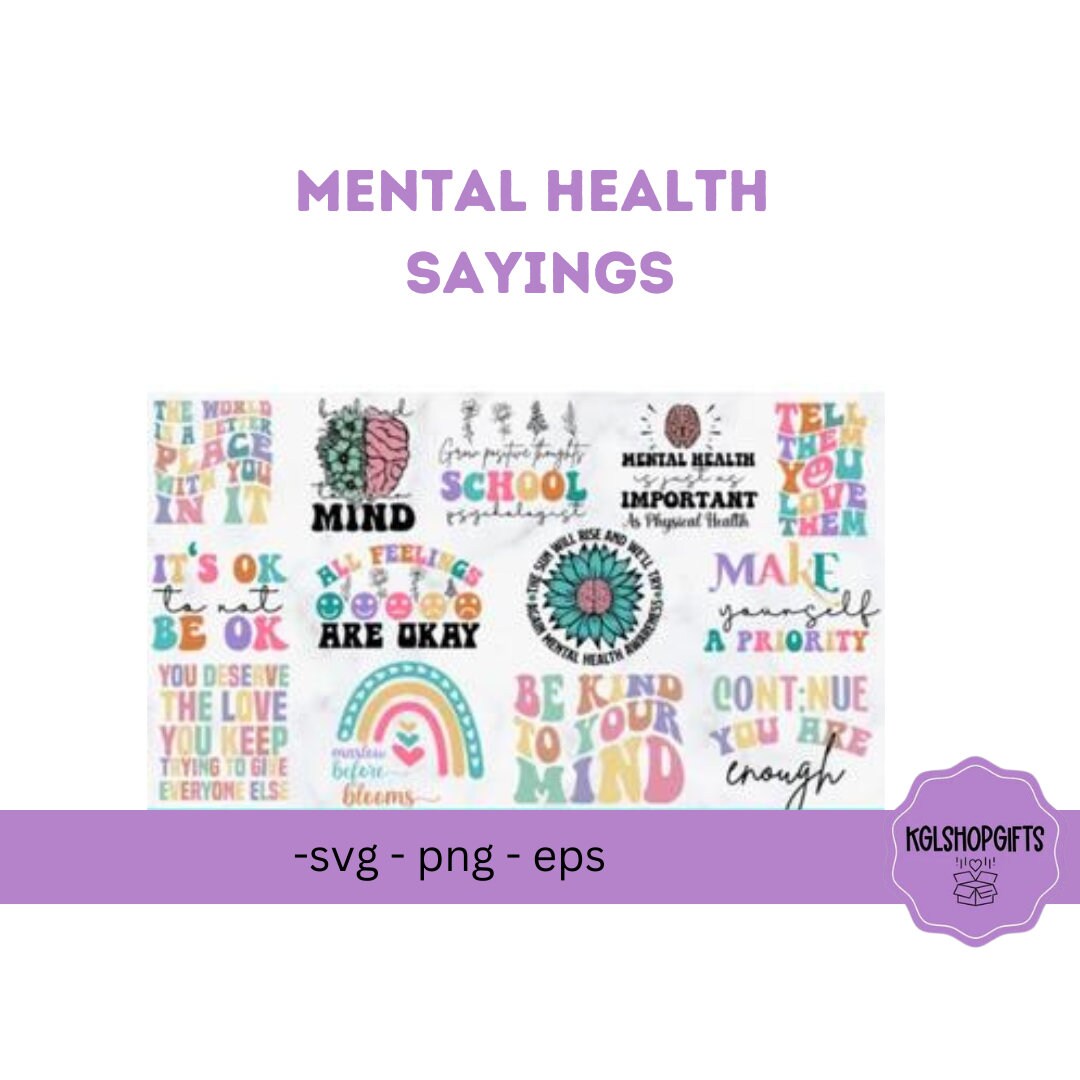 Mental Health SVG Bundle - Etsy