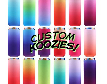 Custom Gradient Koozie | Golf Outing | Bachelorette | Gift | Custom Drink | Slim Can and Regular Can | Bottle | Insulated Can Sleeves