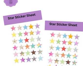 Colorful Stars Sticker | Die Cut Sticker Sheet |  Sticker Sheet | High Quality Vinyl Stickers | Laptop, Water Bottle, Planner Stickers