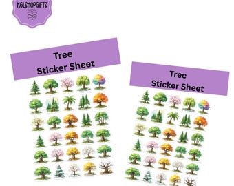 Trees Stickers | Die Cut Sticker Sheet | 4x7 Inch Sticker Sheet | High Quality Vinyl Stickers | Laptop, Water Bottle, Planner Stickers