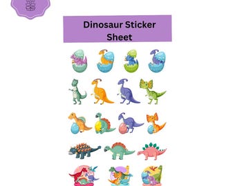 Dinosaur Sticker | Die Cut Sticker Sheet | 4x7 Inch Sticker Sheet | High Quality Vinyl Stickers | Laptop, Water Bottle, Planner Stickers