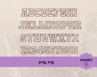 Baseball Font Letters Digital Download