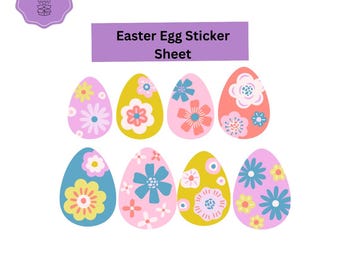 Easter Egg Stickers | Die Cut Sticker Sheet | 4x7 Inch Sticker Sheet | High Quality Vinyl Stickers | Laptop, Water Bottle, Planner Stickers