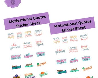 Motivational Quotes Stickers | Die Cut Sticker Sheet |  Sticker Sheet | High Quality Vinyl Stickers | Laptop, Water Bottle, Planner Stickers