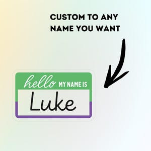 Custom Name Tag Sticker | Personalized Waterproof Vinyl Decal | Laptop, Water Bottle, Tumbler, Notebook Label | Die Cut Name Tag