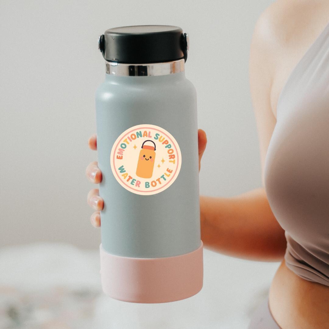 Emotional Support Water Bottle Sticker | Funny | Gift | Waterproof ...