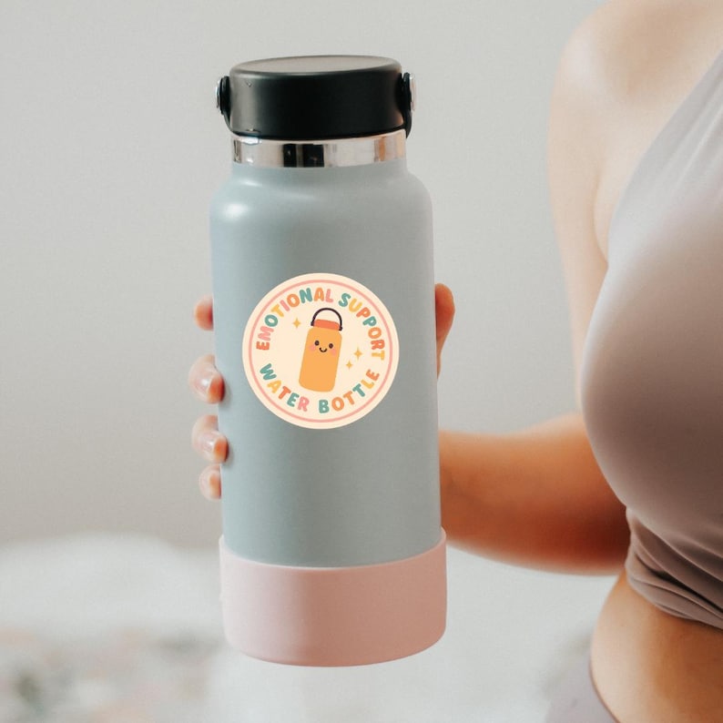 Emotional Support Water Bottle Sticker | Funny | Gift | Waterproof ...