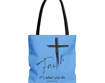 Faith Tote Bag Light Blue