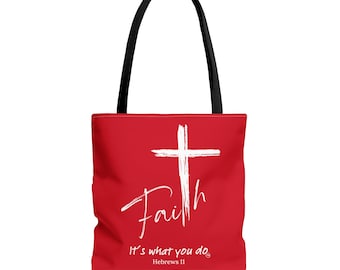 Faith Tote Bag Dark Red