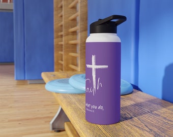 Faith Stainless Steel Water Bottle Lavender