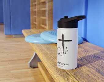 Faith Stainless Steel Water Bottle White