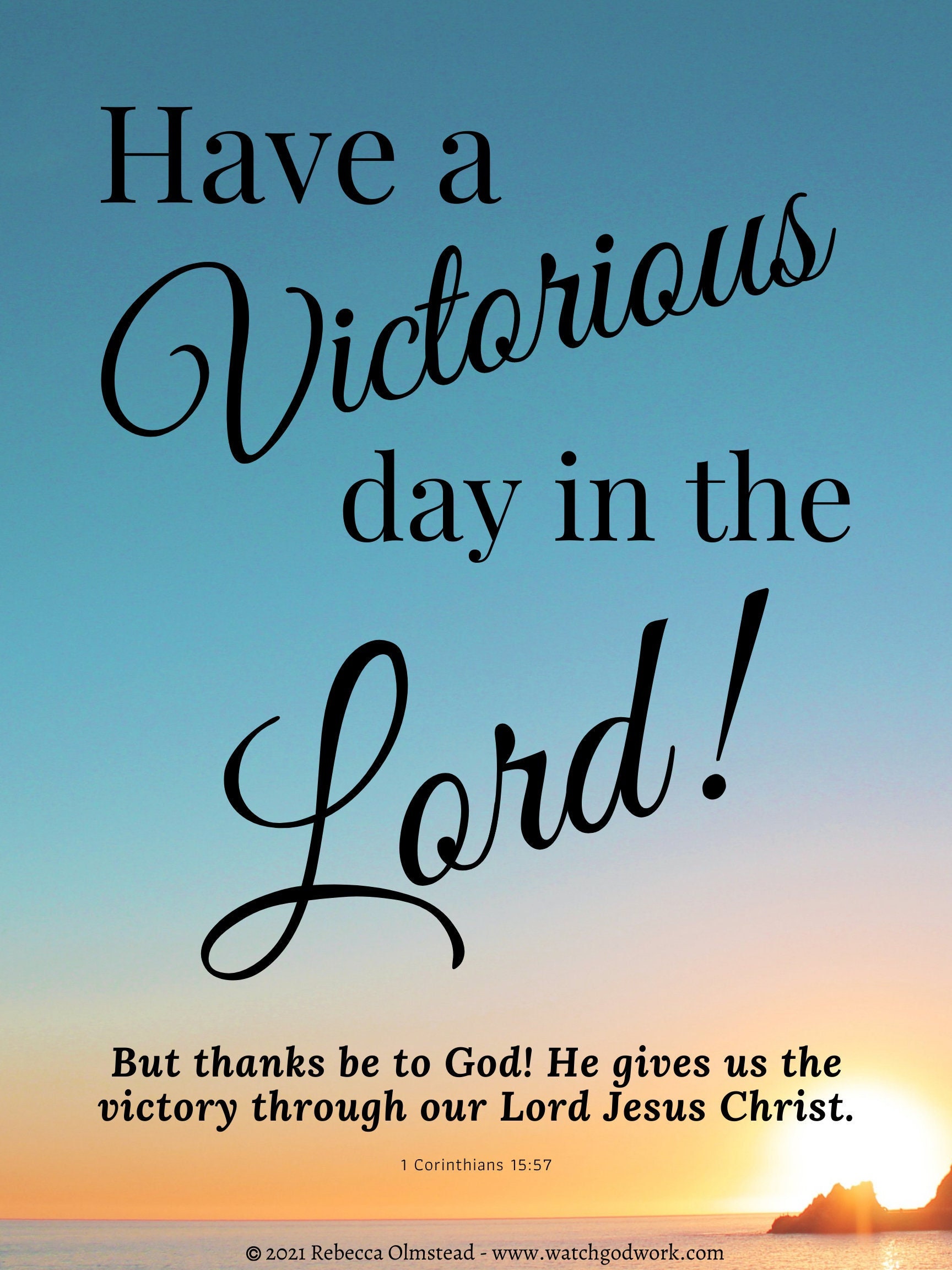 Victorious Day in the Lord Poster, Inspirational Scripture Print - Etsy, image size:1728x2304