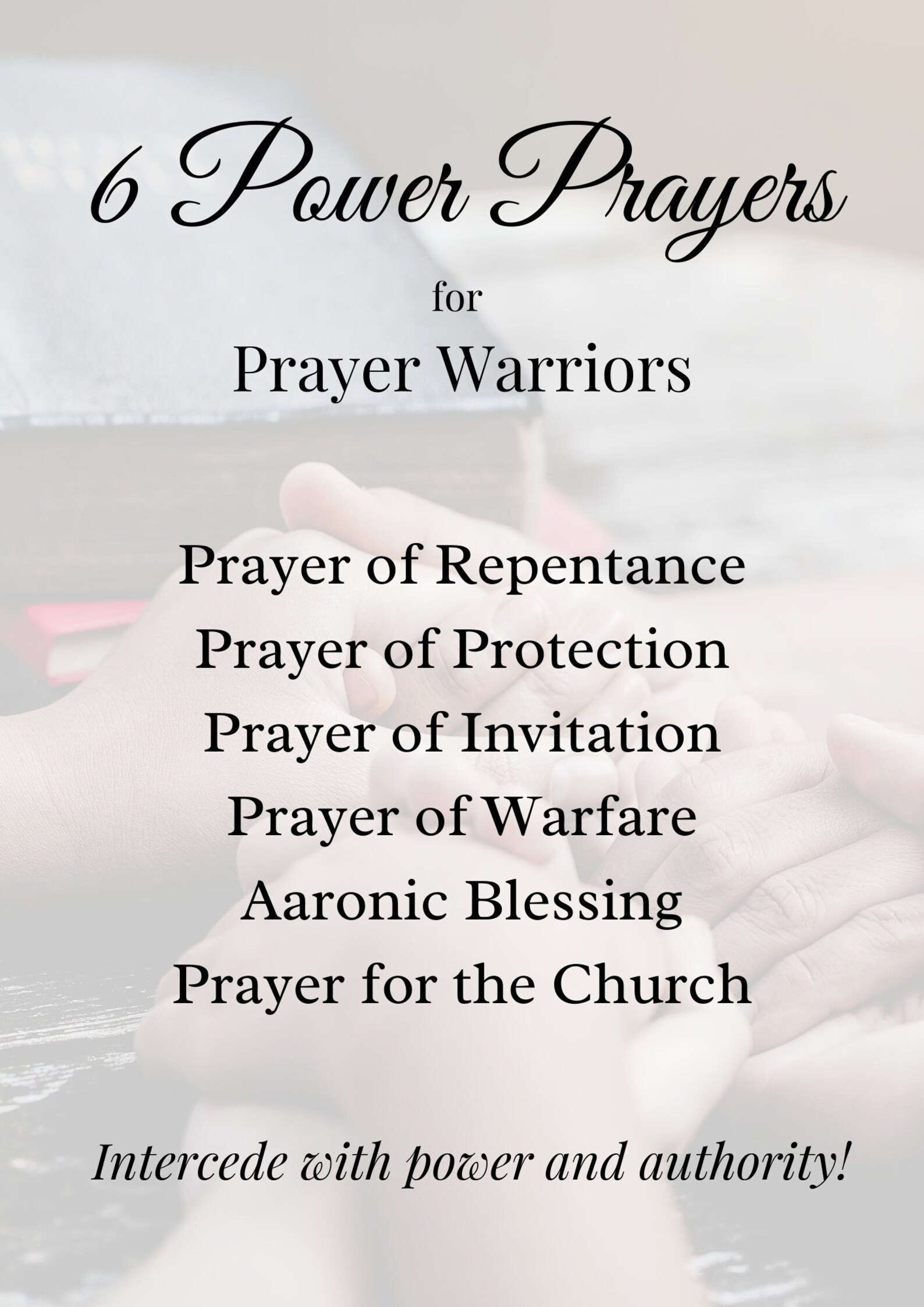 6 Printable Power Prayer Posters - Etsy