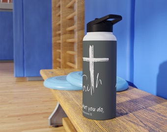 Faith Stainless Steel Water Bottle Slate