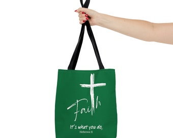 Faith Tote Bag Green/White