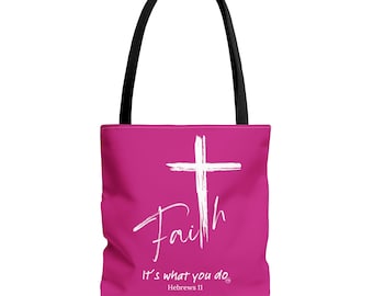 Faith Tote Bag Dark Pink