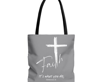 Faith Tote Bag Silver