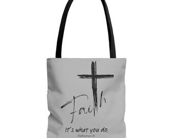 Faith Tote Bag Gray