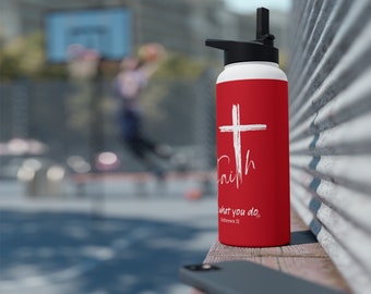 Faith Stainless Steel Water Bottle Red