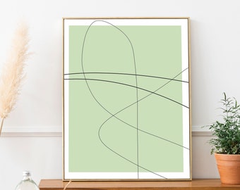 Pôster de parede de linha mínima, arte de parede de linha, arte decorativa de parede, decoração de parede abstrata imprimível, impressões digitais para download