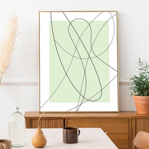 Abstract Line Art Print, Minimalist Wall Art Download, home decor, line art printable, Line Draw Poster