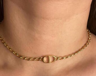 New Petit CD Gold Choker Necklace With 
