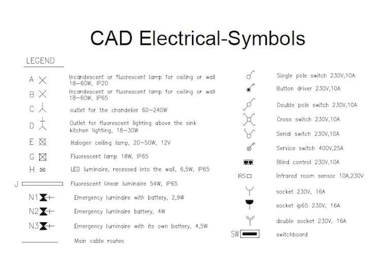 DWG AutoCAD 2D Electrical-Symbols Architectures -  Portugal