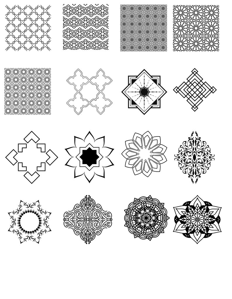 DWG Autocad Bundle Templates Arabic Shapes 2D Svg / Png / Jpg / Dxf ...