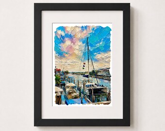 Shem Creek Charleston Wall Art | Coastal South Carolina Painting | Colorful Nautical Decor | Lowcountry Boat