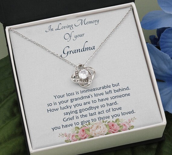 Love Knot Necklace in Loving Memory of Grandma Memorial Gifts for