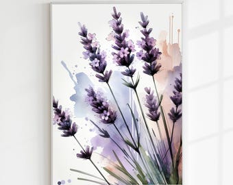 Watercolor Lavender Print | Calming Floral Wall Art (Digital Download)