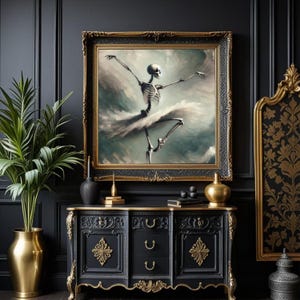 Ghost painting, ghost art print, ghost print, spooky painting, vintage ghost art, ghost poster, ghost balle dance