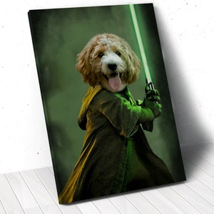 Star Wars Personalisiertes Hundeportrait, Hunde Poster, Tierposter, Hundeportrait, Geschenkidee, Haustier Poster Haustierportrait Jedi, Yoda