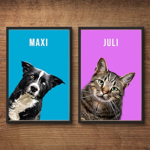 Pet Portrait Animal Portrait Pet Keepsake Personalized Design Pet Dog Poster Dog Portrait Pet Gift Idea Poster