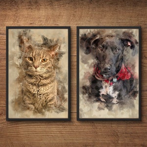 Watercolor portrait, watercolor pet portrait, cat portrait dog portrait, personalized portrait horse portrait keepsake pet