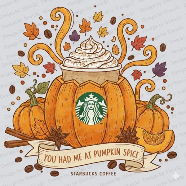 Pumpkin Spice Coffee PNG: Hand-Drawn Fall Design