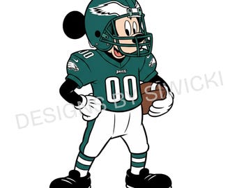 Mickey Mouse Eagles Football PNG: digitale download voor T-shirts en stickers