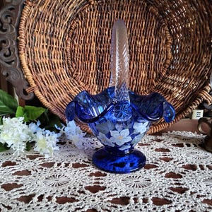 Fenton Basket Hand Painted and Signed - Etsy