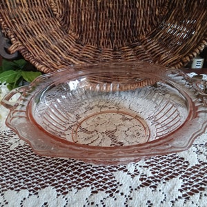 Pink Depression Glass Anchor Hocking Mayfair Serving Bowl