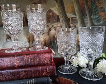 Anchor Hocking Wexford Wine or Water Goblets - Set of 4