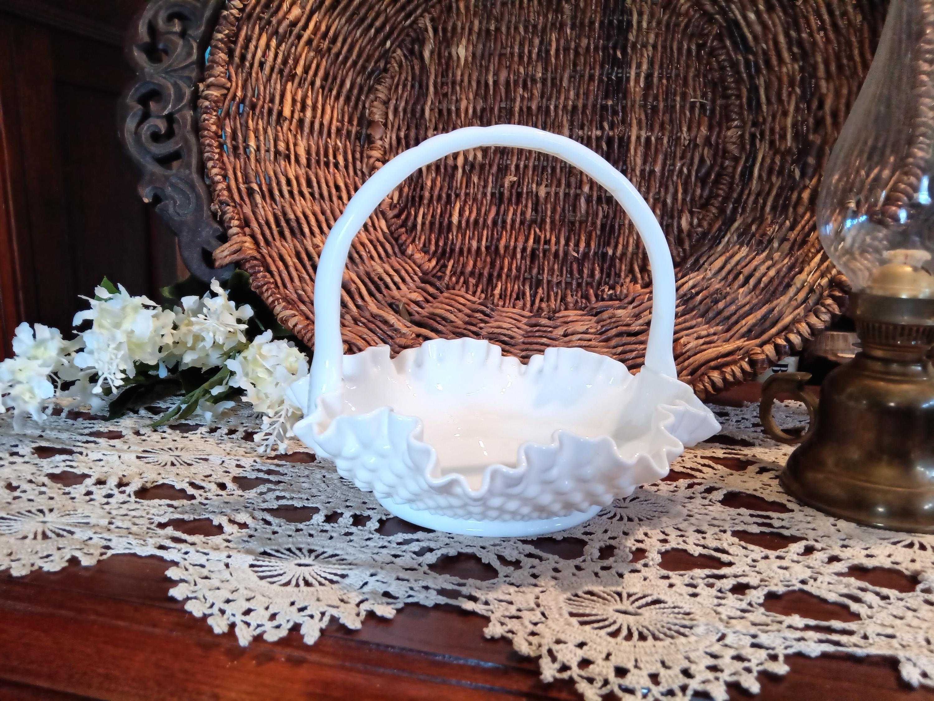 Fenton Glass Basket - Etsy