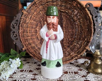 Vintage Alberta Molds Russian Man Vodka Decanter - Hand Painted Ceramic - Mid Century Barware