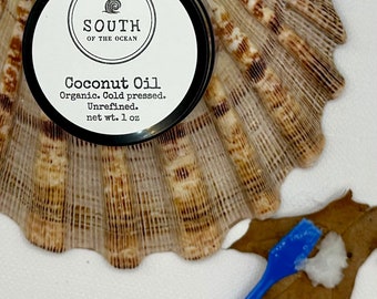 Coconut Oil w/ Glass Jar - Organic, Unrefined, Cold pressed