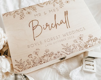 Personalized Wooden Wedding Keepsake Box - Personalised Memory Box - Wedding Memory Box- Unique Wedding gifts- laser/Hand Burnt