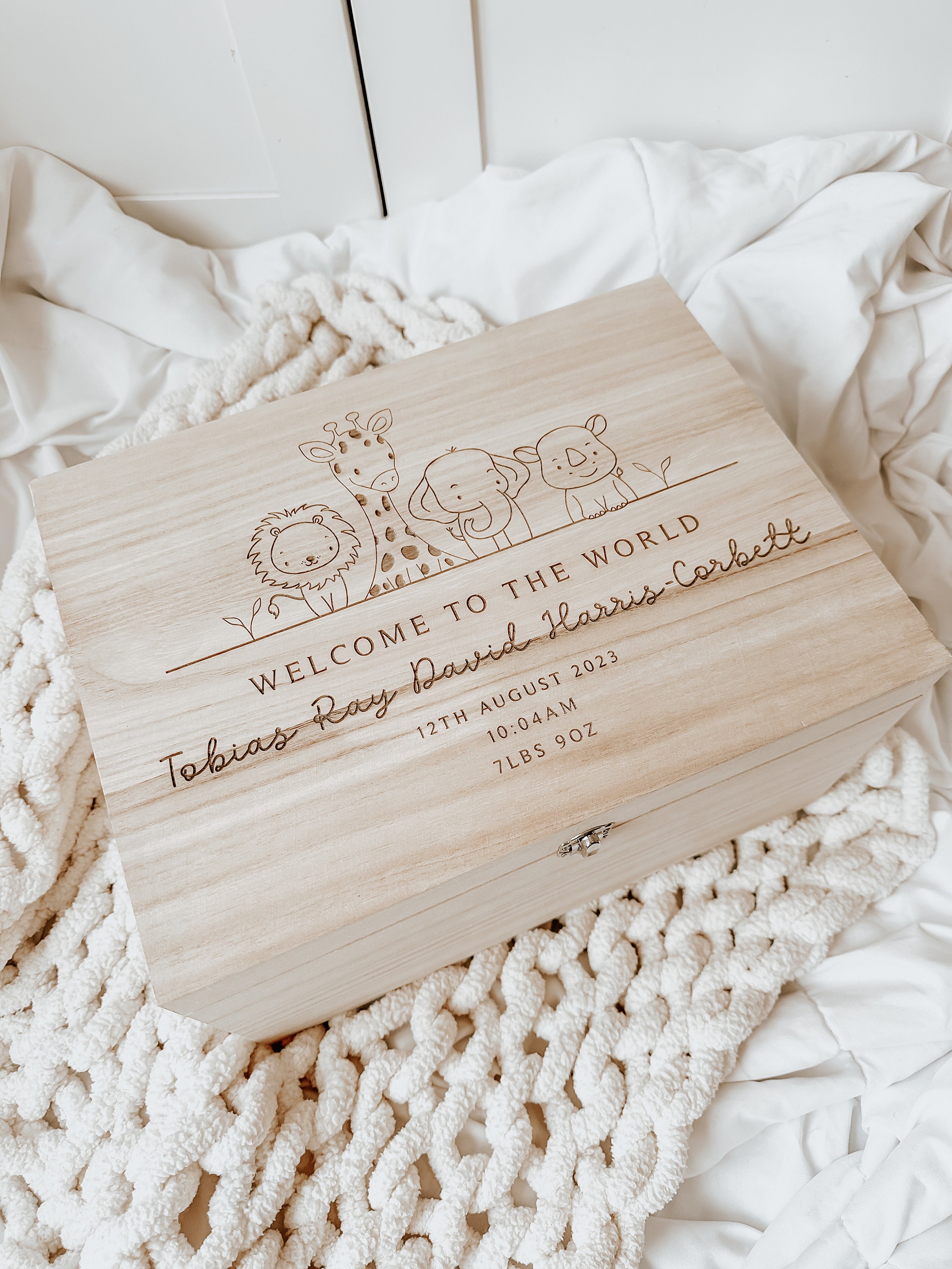Personalized Baby Wooden Memories Keepsake Box - Personalised Memory ...