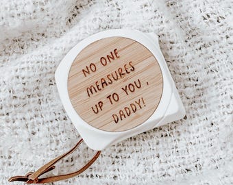 Father's Day Bamboo Engraved Tape Measure